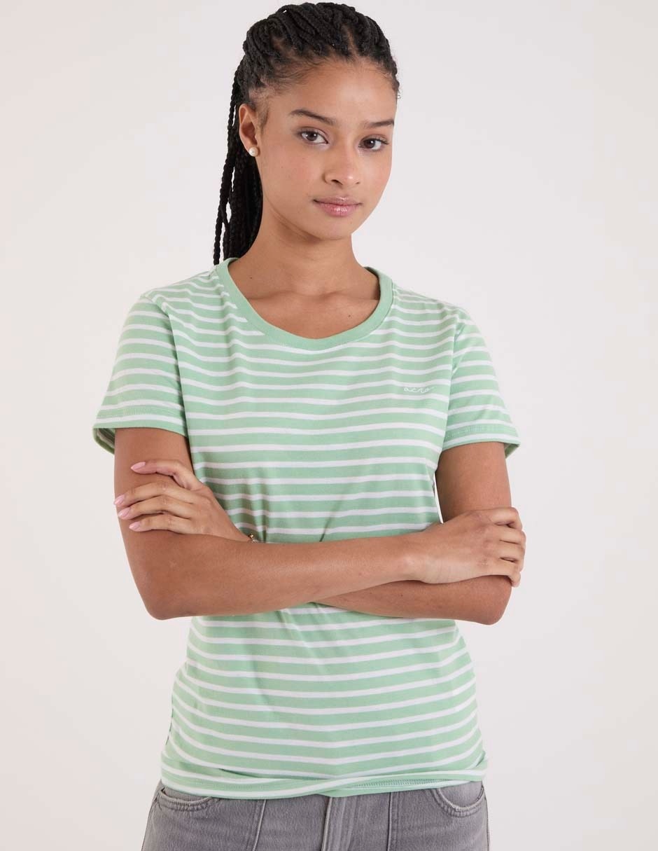 Playera manga corta cuello redondo para mujer