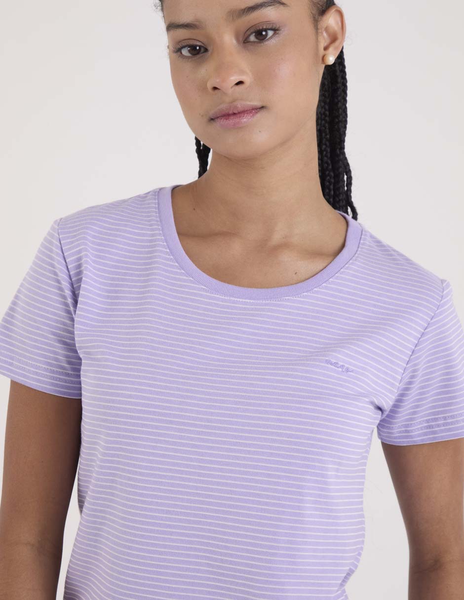 Playera manga corta cuello redondo para mujer 4
