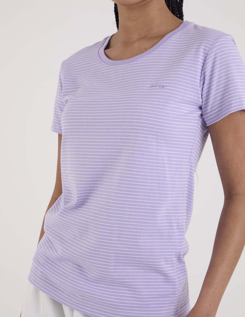 Playera manga corta cuello redondo para mujer 5