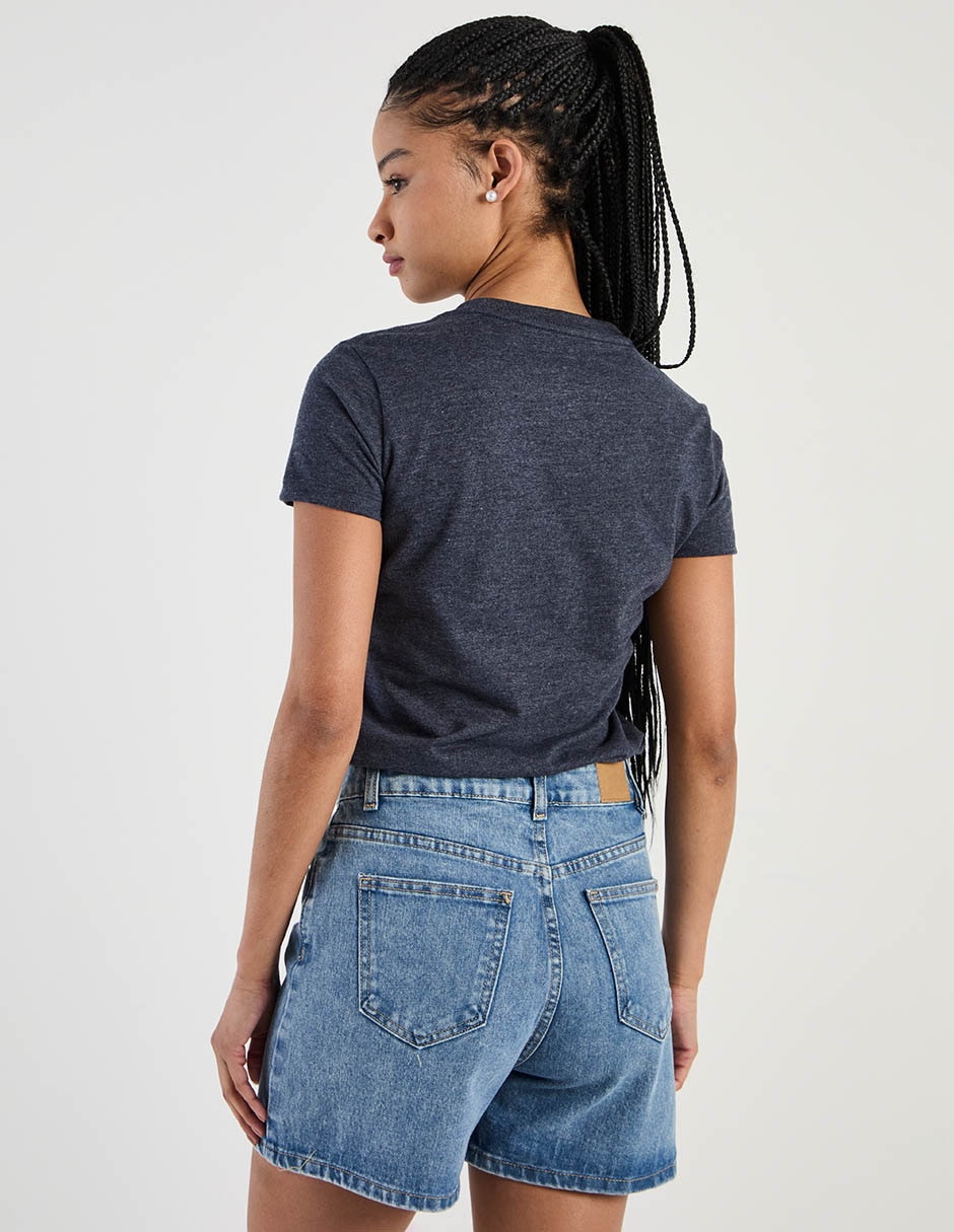 Playera manga corta cuello redondo mujer 7