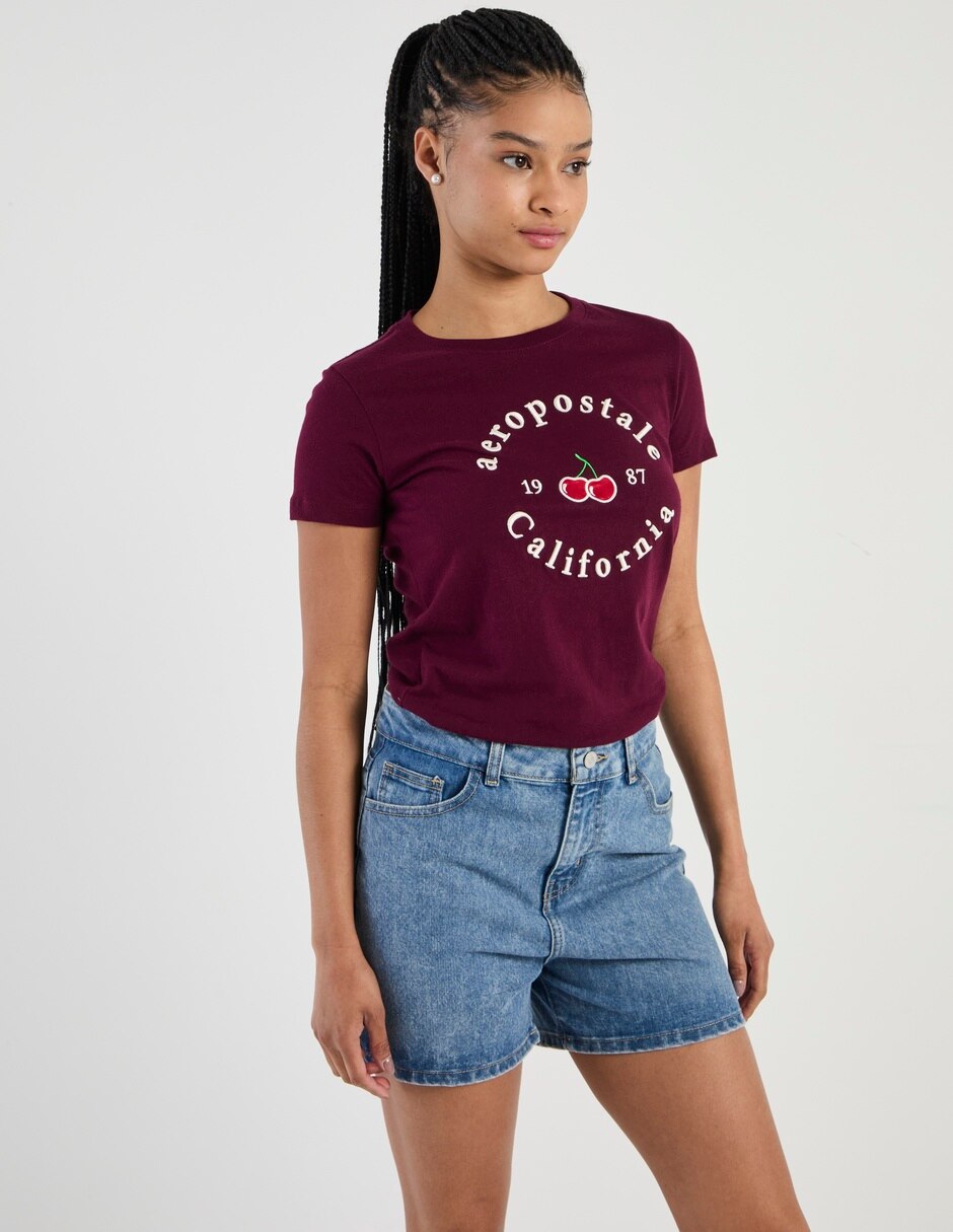 Playera manga corta cuello redondo mujer 2