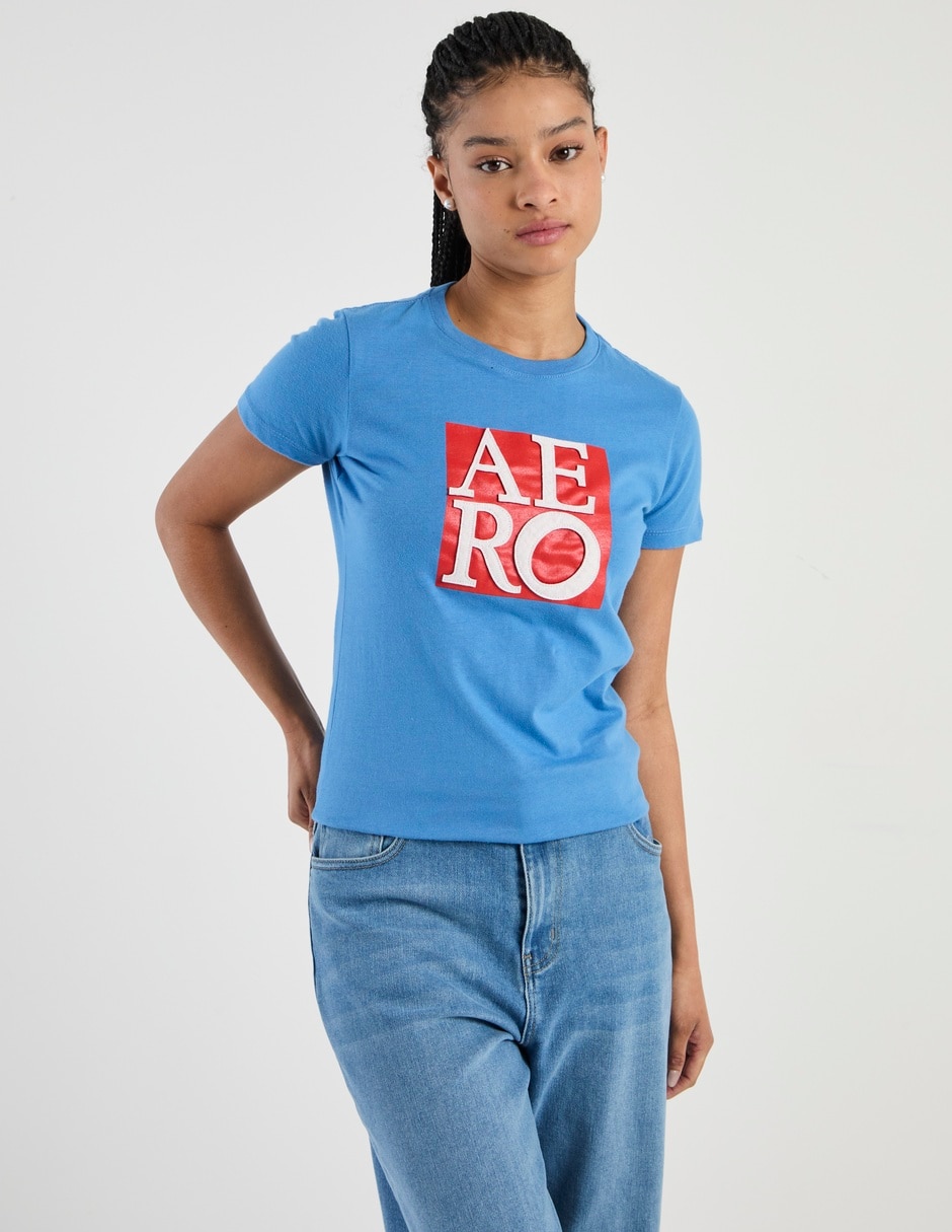 Playera manga corta Aéropostale cuello redondo para mujer Playera manga corta Aéropostale cuello redondo para mujer