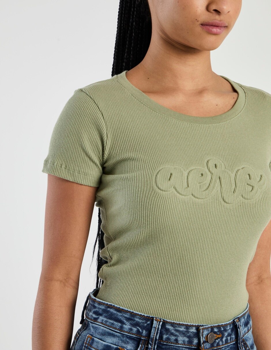 Playera manga corta cuello redondo mujer 4