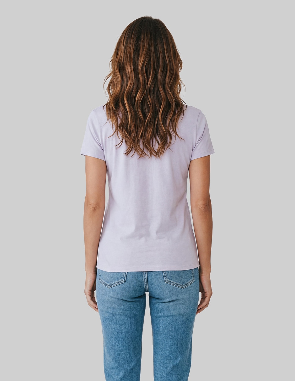 Manga corta ropa cuello redondo para mujer 2