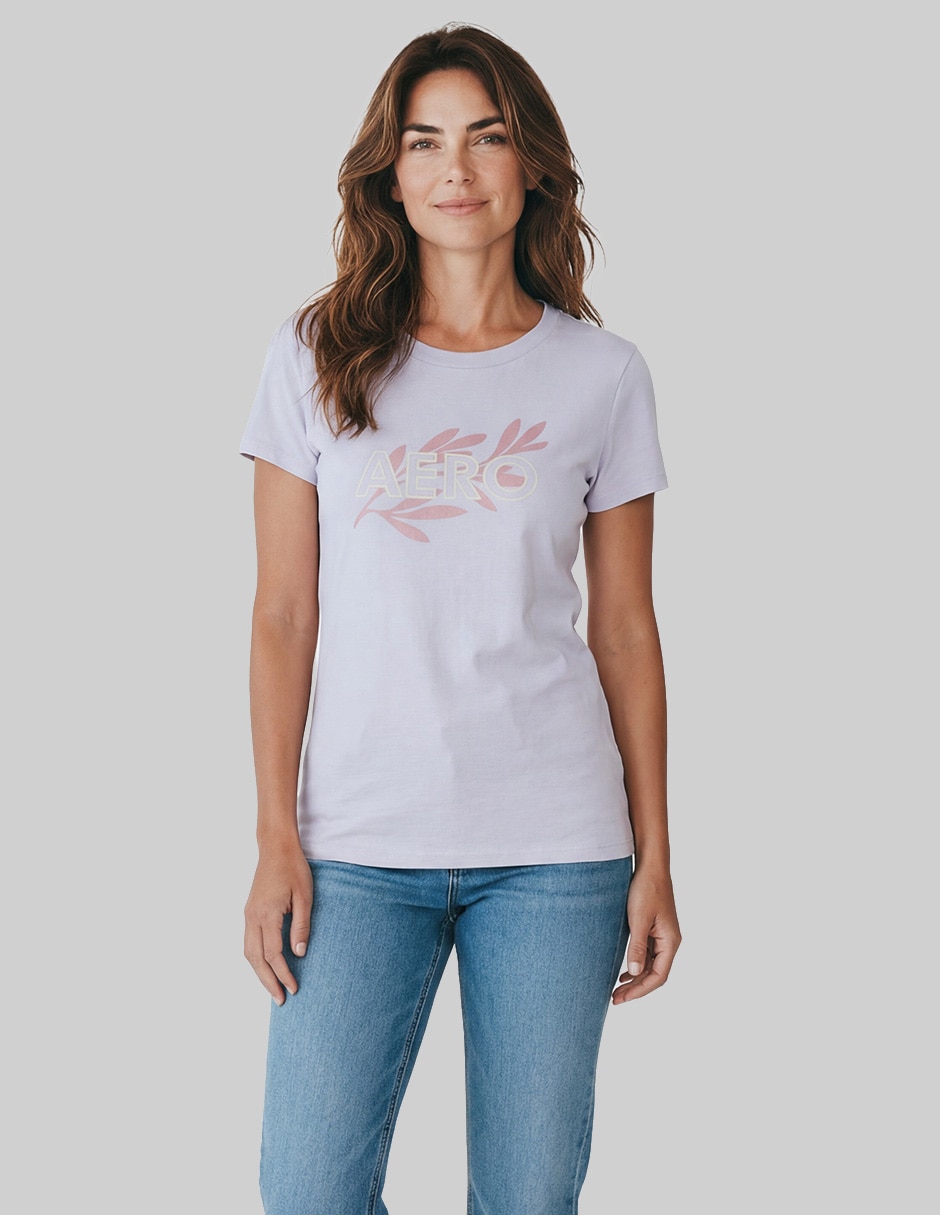 Manga corta ropa cuello redondo para mujer