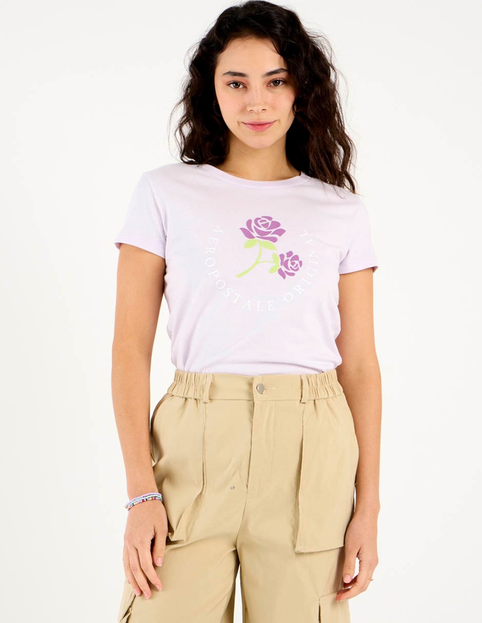 Playera manga corta cuello redondo para mujer Playera manga corta cuello redondo para mujer
