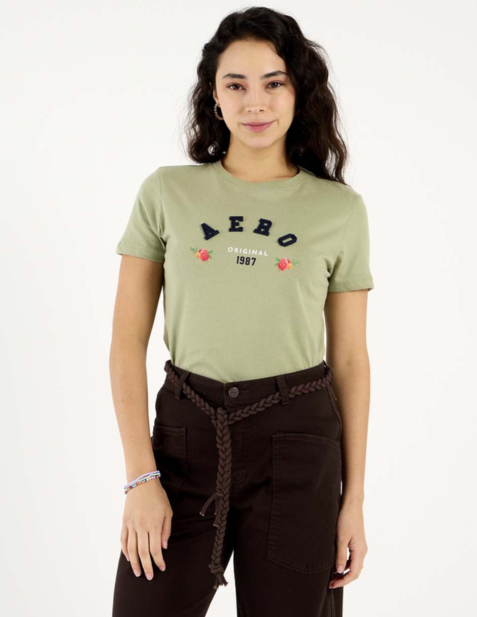 Playera manga corta cuello redondo mujer 2