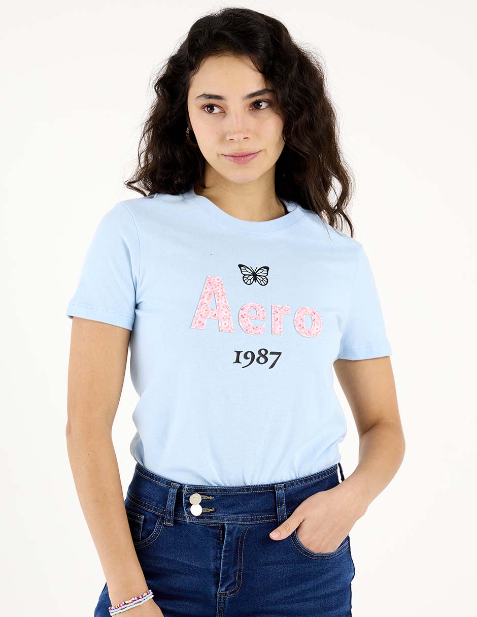 Playera manga corta Aéropostale cuello redondo para mujer Playera manga corta Aéropostale cuello redondo para mujer