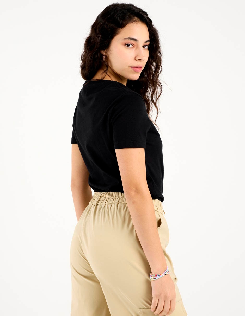 Playera manga corta cuello redondo para mujer 7