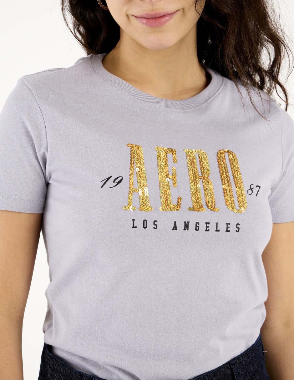 Playera manga corta Aéropostale cuello redondo para mujer 4