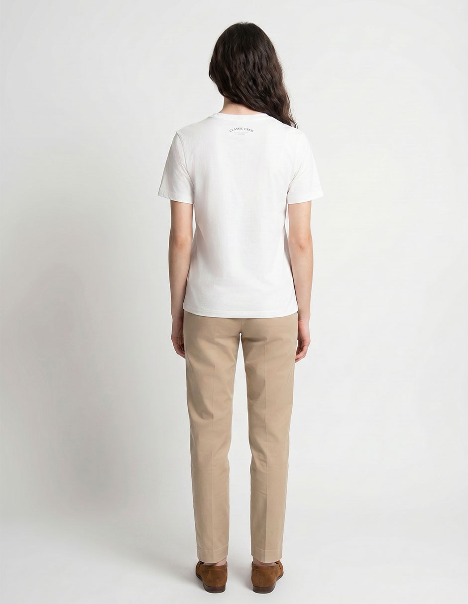 Playera manga corta cuello redondo para mujer