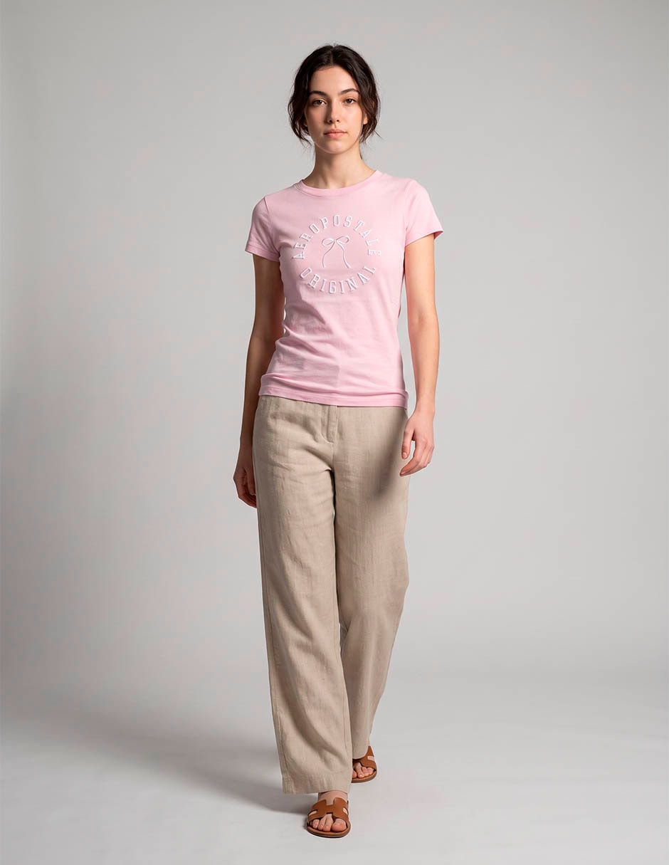 Playera manga corta cuello redondo para mujer Playera manga corta cuello redondo para mujer