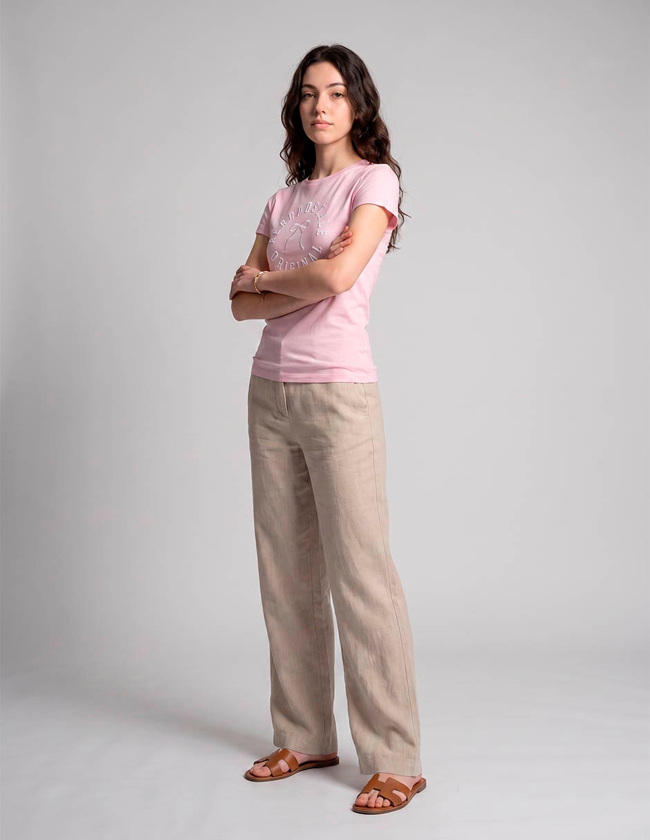 Playera manga corta cuello redondo para mujer 3