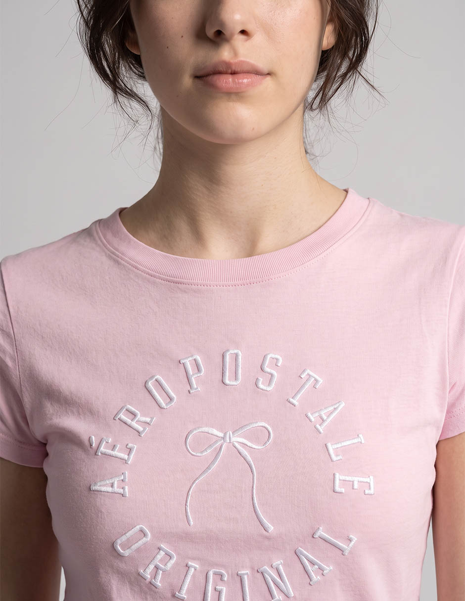 Playera manga corta cuello redondo para mujer 4