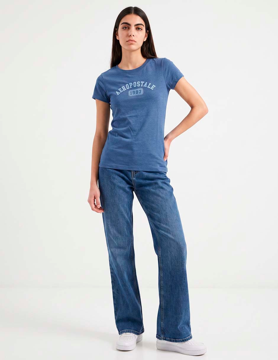 Playera manga corta aeropostale cuello redondo para mujer