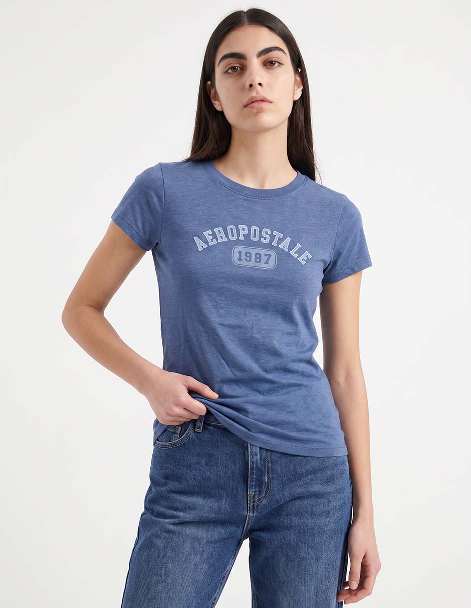 Playera manga corta aeropostale cuello redondo para mujer 4