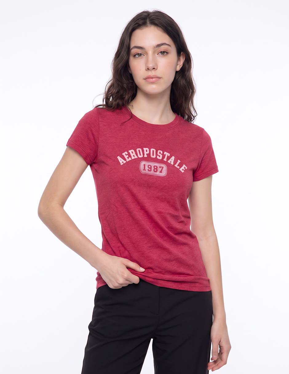 Playera manga corta aeropostale cuello redondo para mujer 1