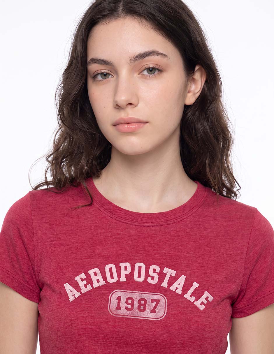 Playera manga corta aeropostale cuello redondo para mujer 2