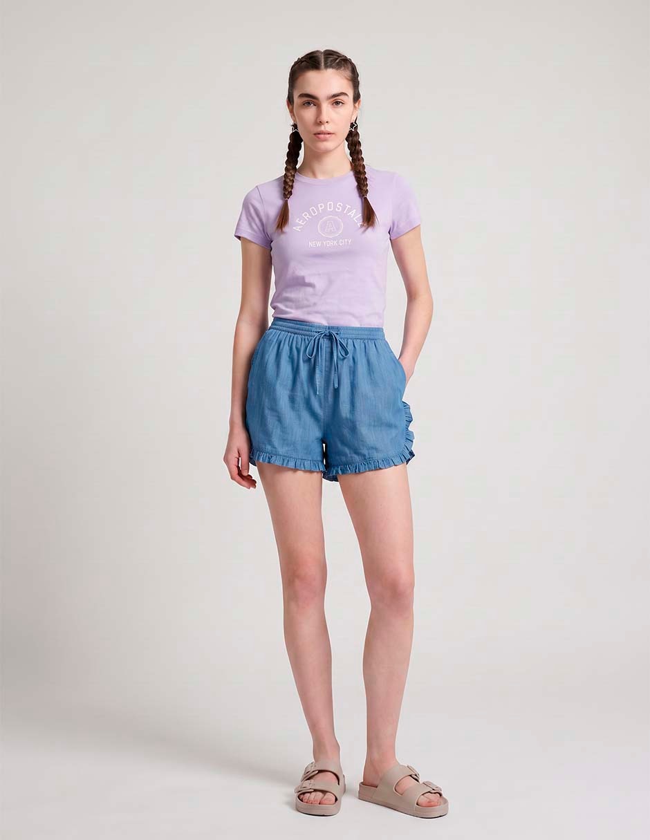 Playera manga corta cuello redondo para mujer 3