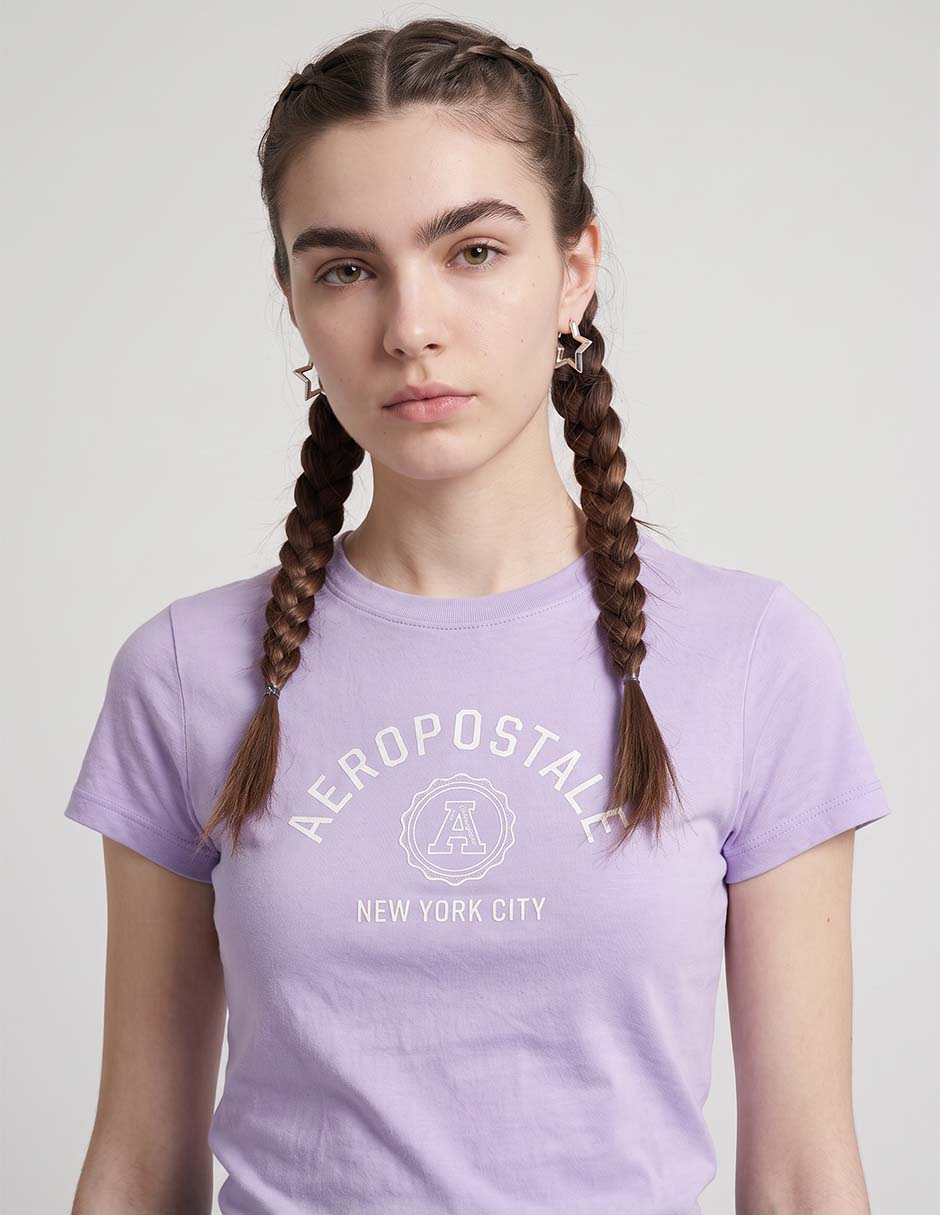 Playera manga corta cuello redondo para mujer 2