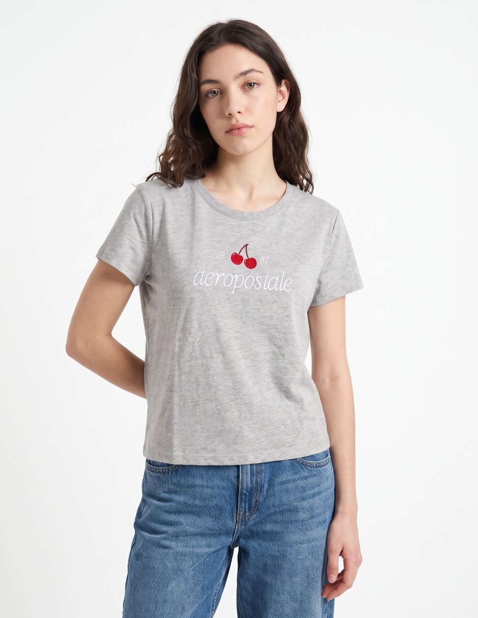 Playera manga corta cuello redondo para mujer Playera manga corta cuello redondo para mujer