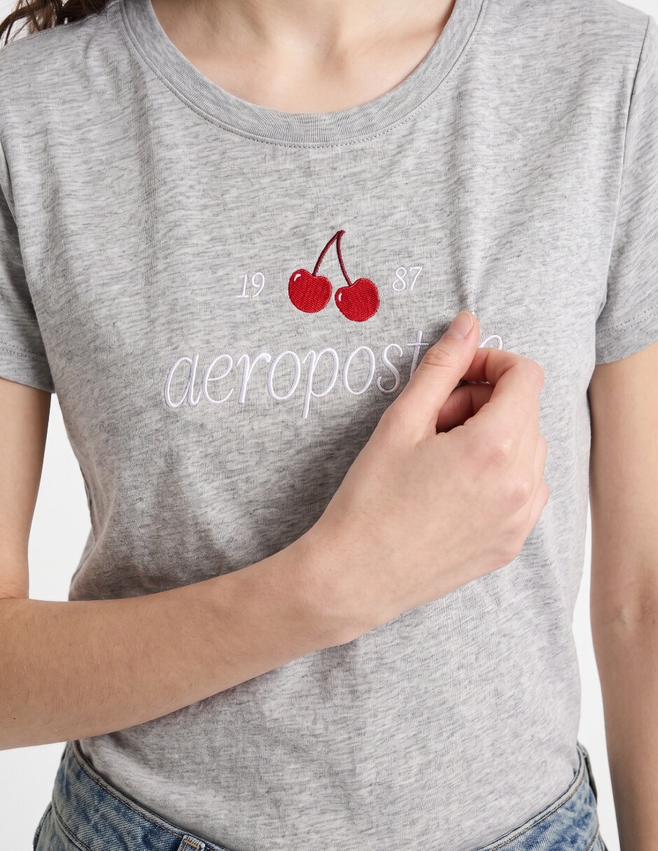 Playera manga corta cuello redondo para mujer 6