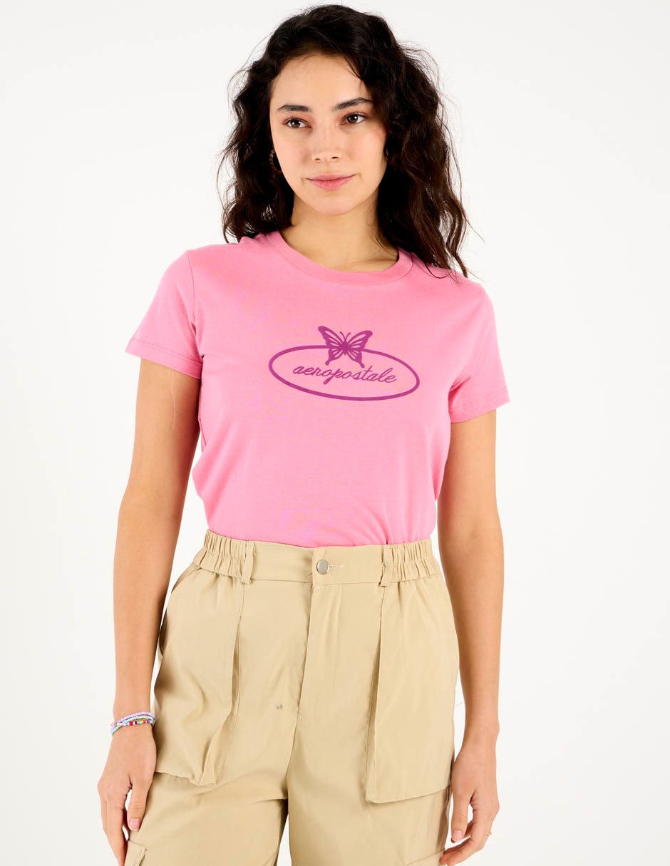 Playera manga corta Aéropostale cuello redondo para mujer 1