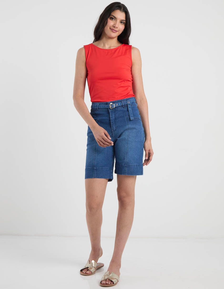 Bermuda de mezclilla para mujer 4