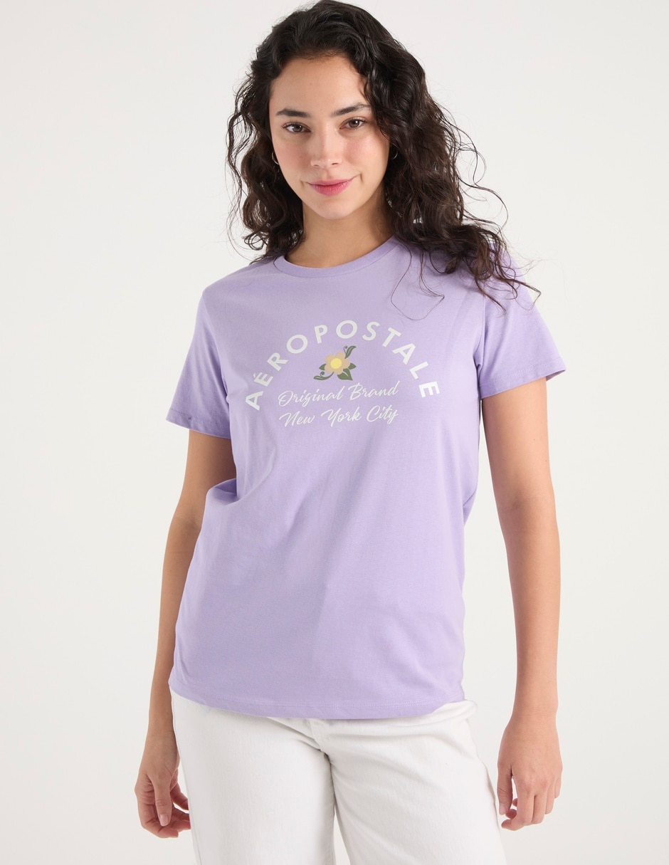 Playera manga corta Aéropostale cuello redondo para mujer Playera manga corta Aéropostale cuello redondo para mujer