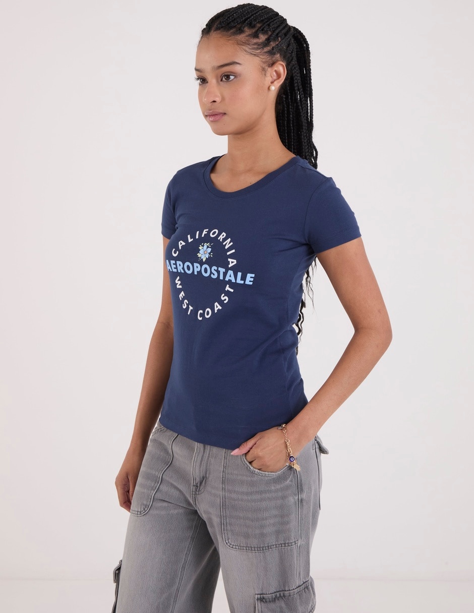 Playera manga corta cuello redondo para mujer 1