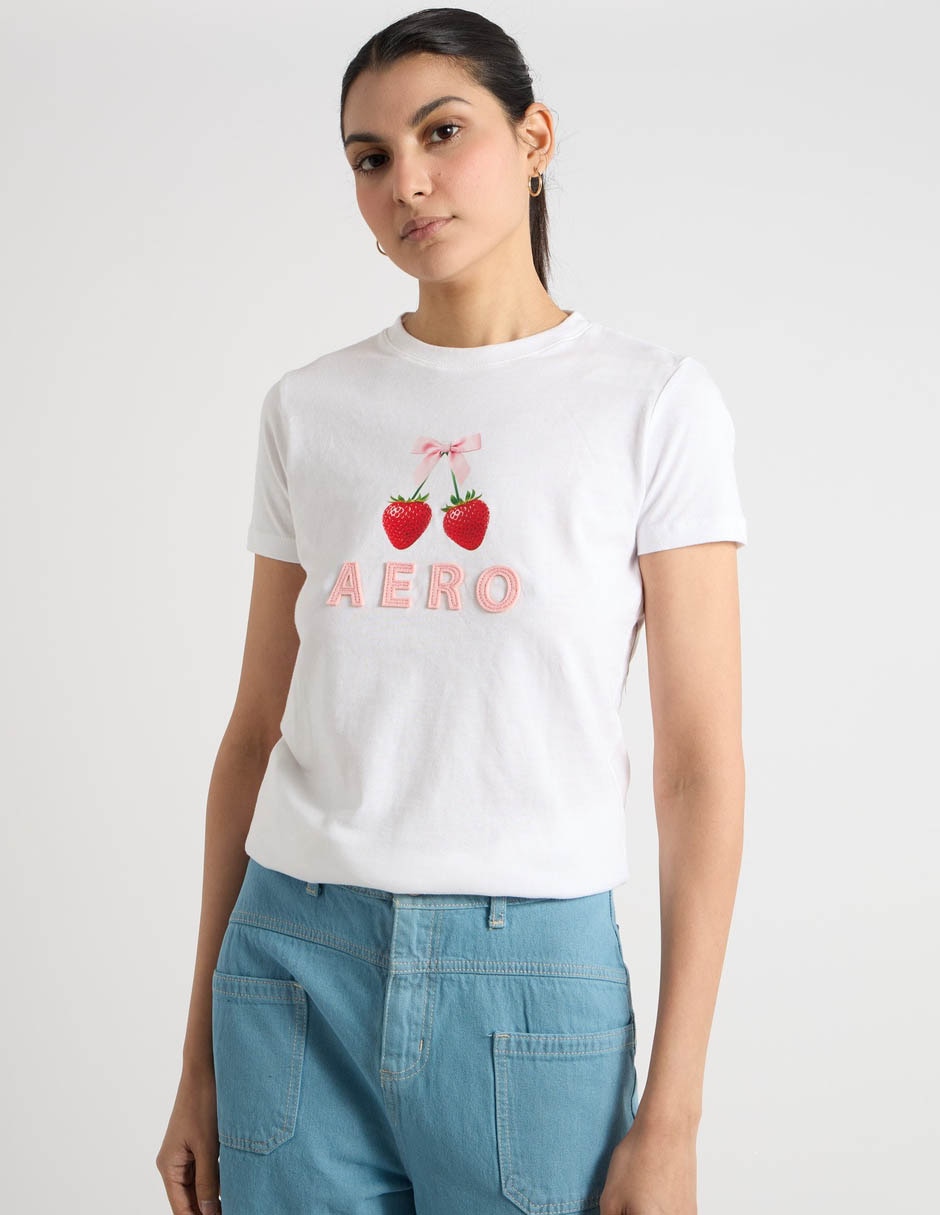 Playera manga corta aéropostale cuello redondo para mujer