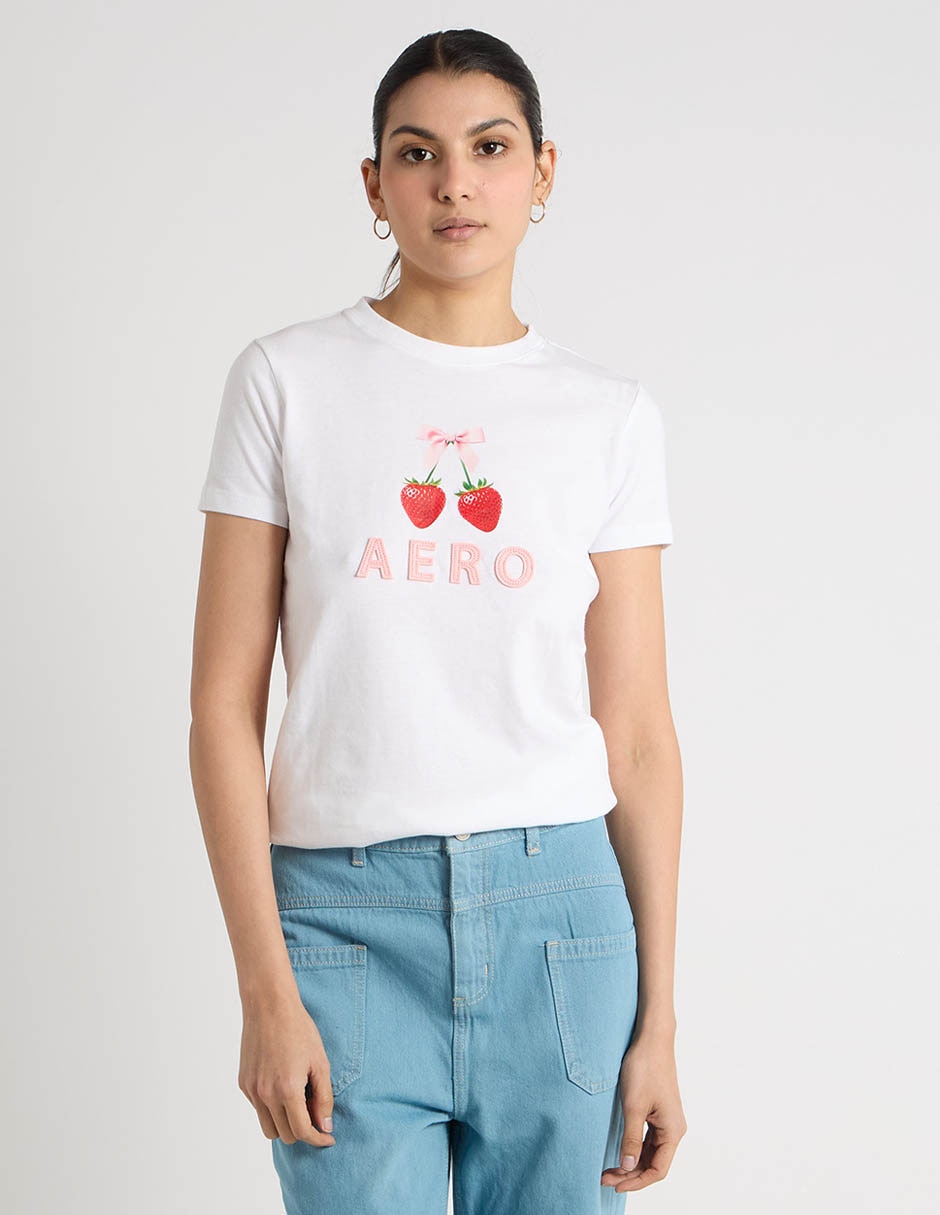 Playera manga corta cuello redondo para mujer 2