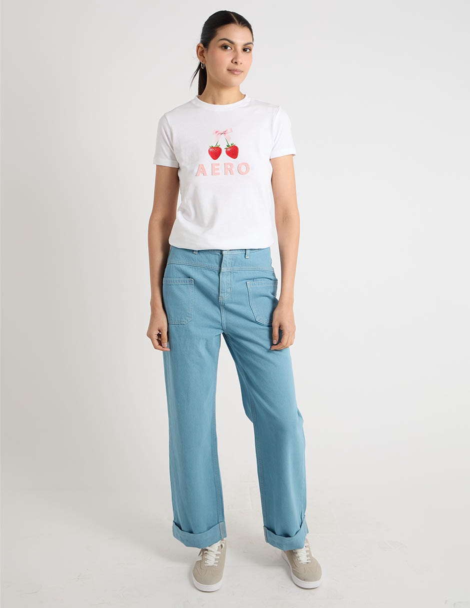 Playera manga corta cuello redondo para mujer 3