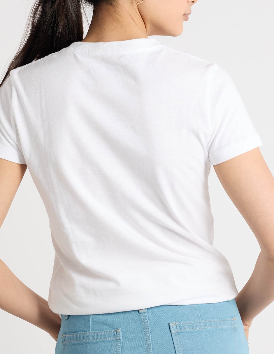 Playera manga corta cuello redondo para mujer 5