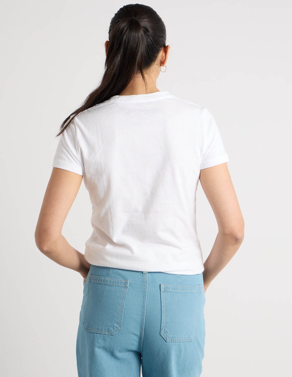 Playera manga corta cuello redondo para mujer 6