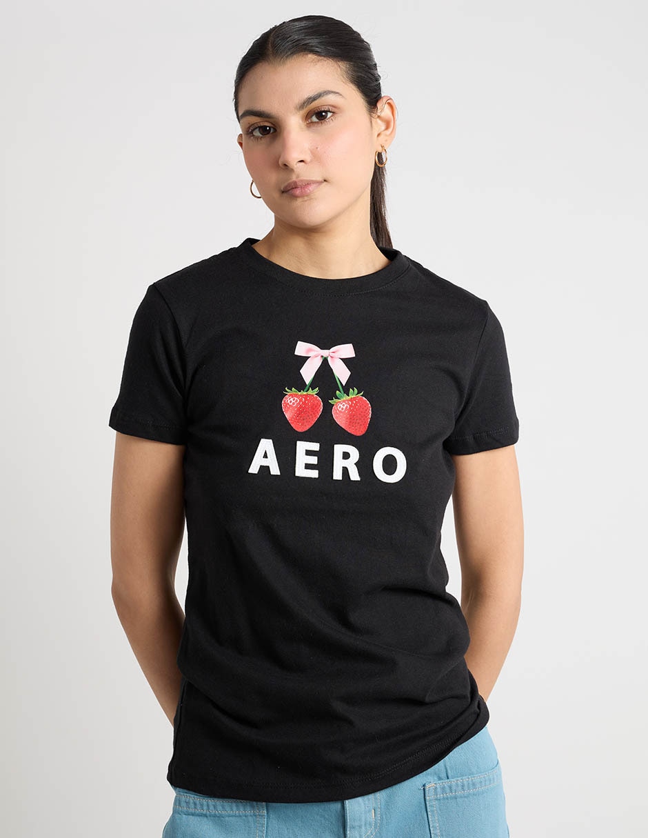 Playera manga corta aéropostale cuello redondo para mujer