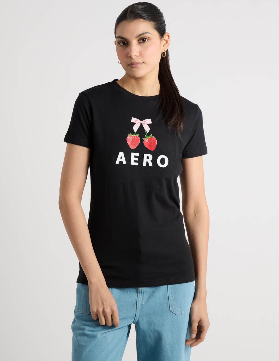 Playera manga corta aéropostale cuello redondo para mujer