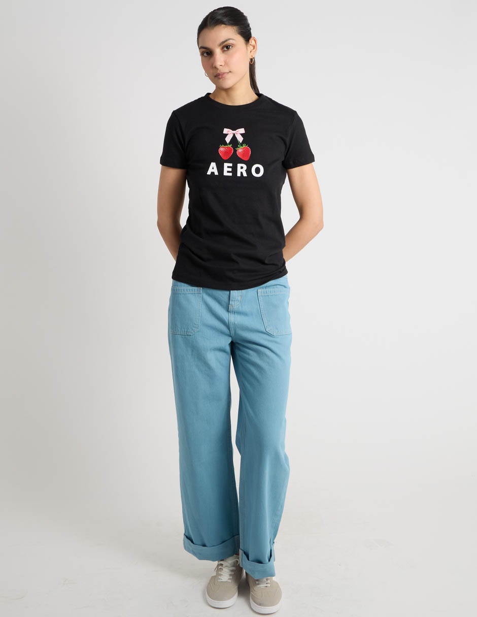 Playera manga corta aéropostale cuello redondo para mujer