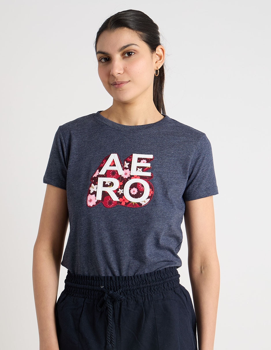 Playera manga corta cuello redondo para mujer