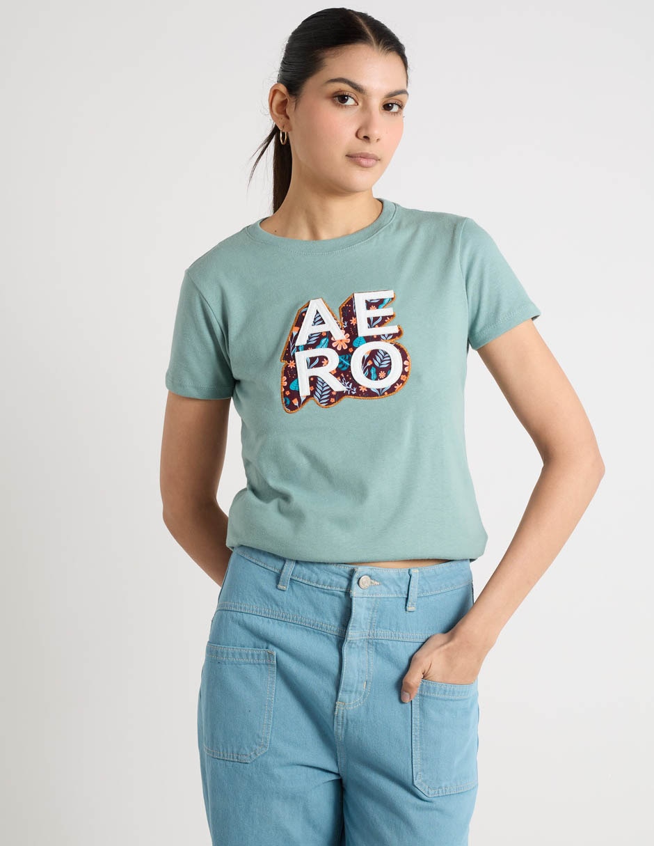 Playera manga corta cuello redondo para mujer 2