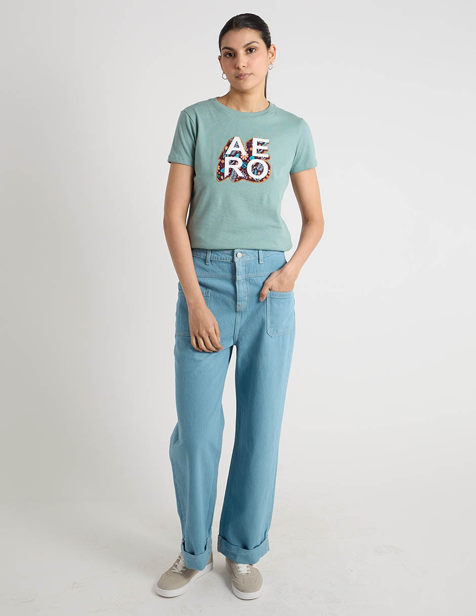 Playera manga corta cuello redondo para mujer 3