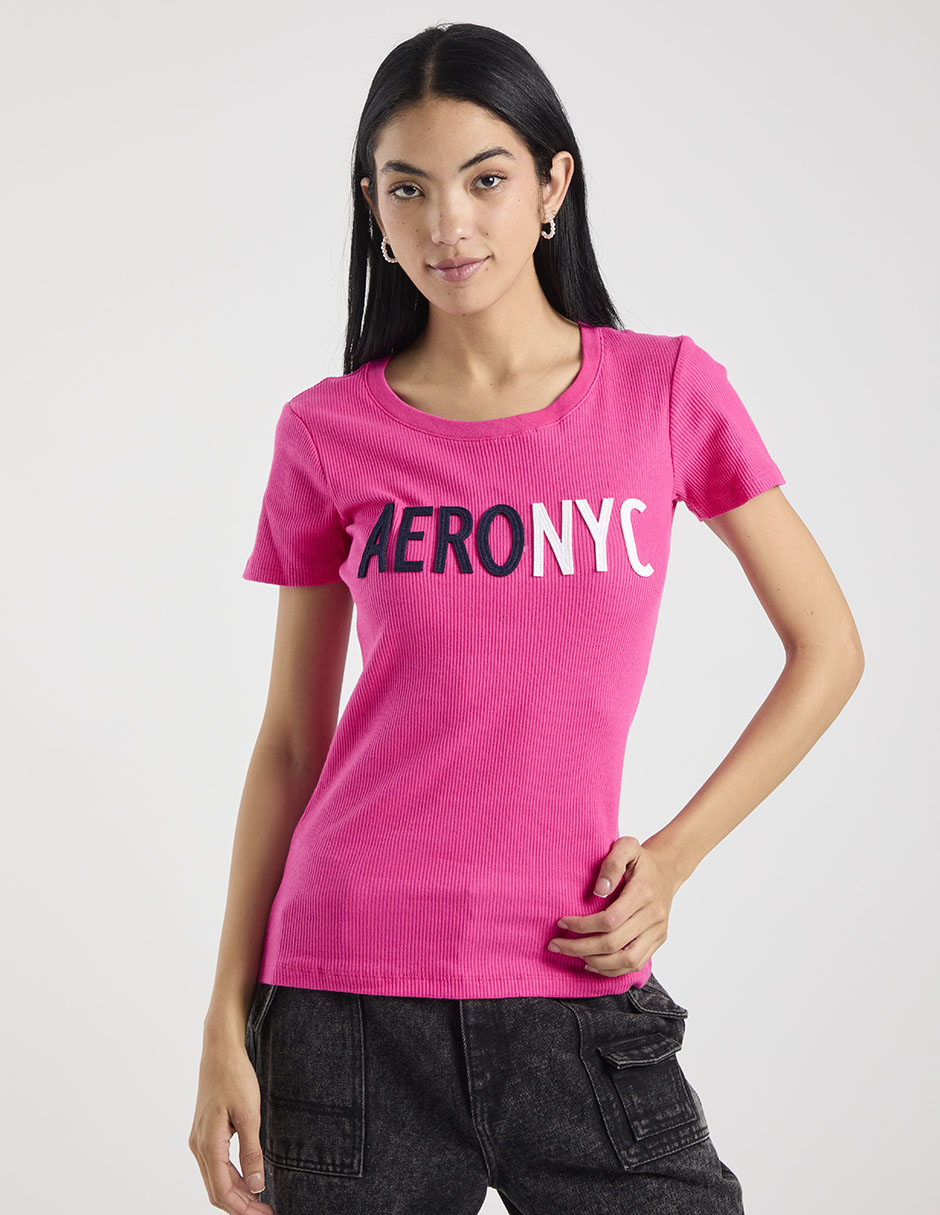 Playera manga corta cuello redondo para mujer 1