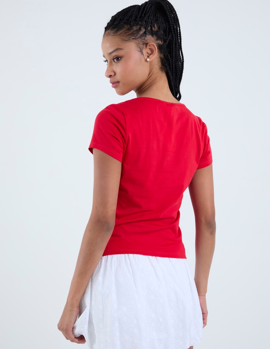 Playera manga corta Aero cuello cuadrado para mujer