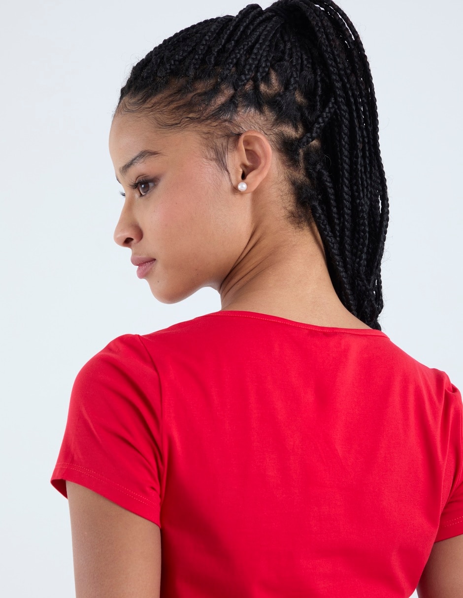 Playera manga corta Aero cuello cuadrado para mujer