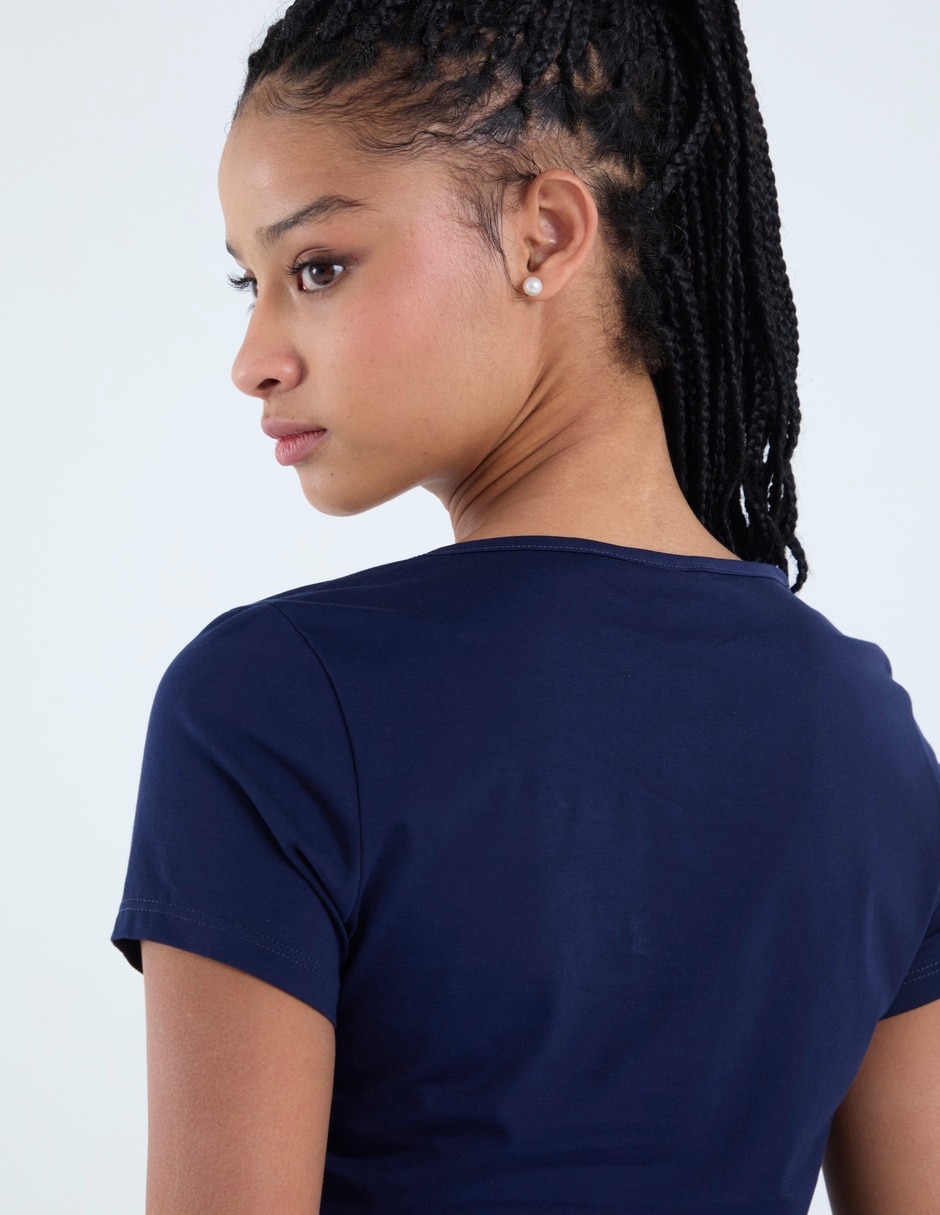 Playera manga corta cuello cuadrado para mujer 5