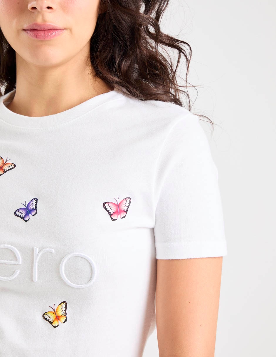 Playera manga corta cuello redondo para mujer 5