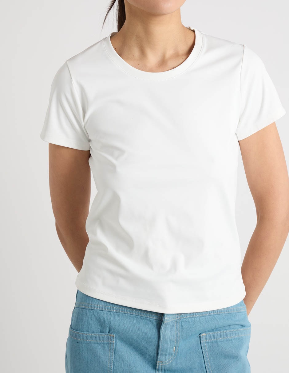 Playera manga corta cuello redondo para mujer 4