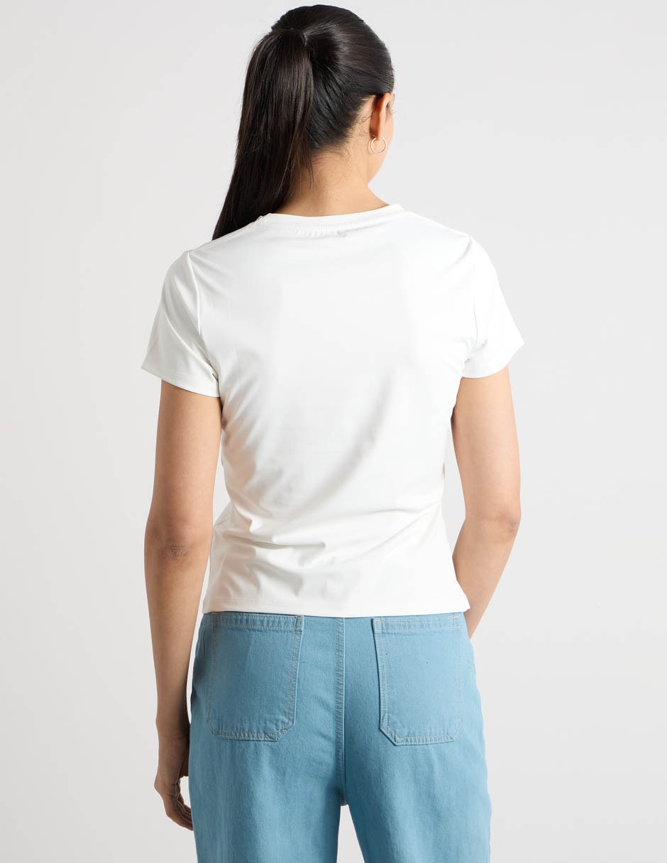 Playera manga corta cuello redondo para mujer 5