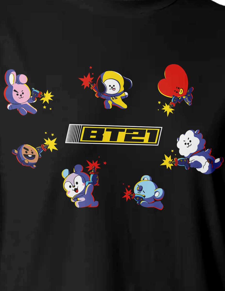 Manga corta bt21 cuello redondo para mujer 2