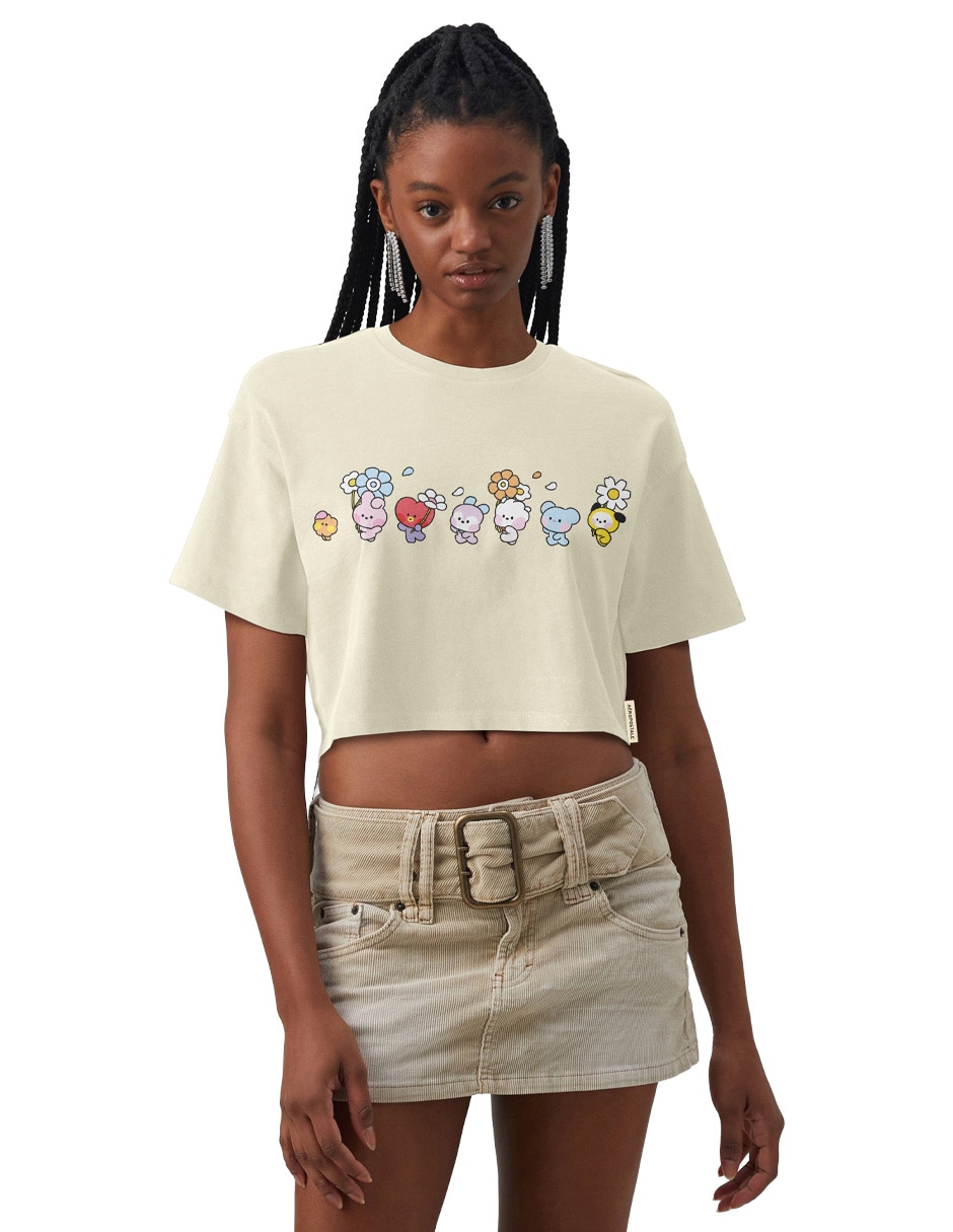 Manga corta aéropostale bt21 cuello redondo para mujer